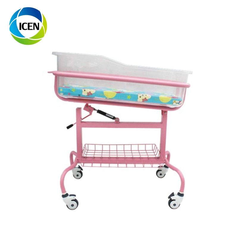 in-6062 Baby Crib Hospital Bed Newborn Transparent Acrylic Bassinet Infant Nursery Bed Price