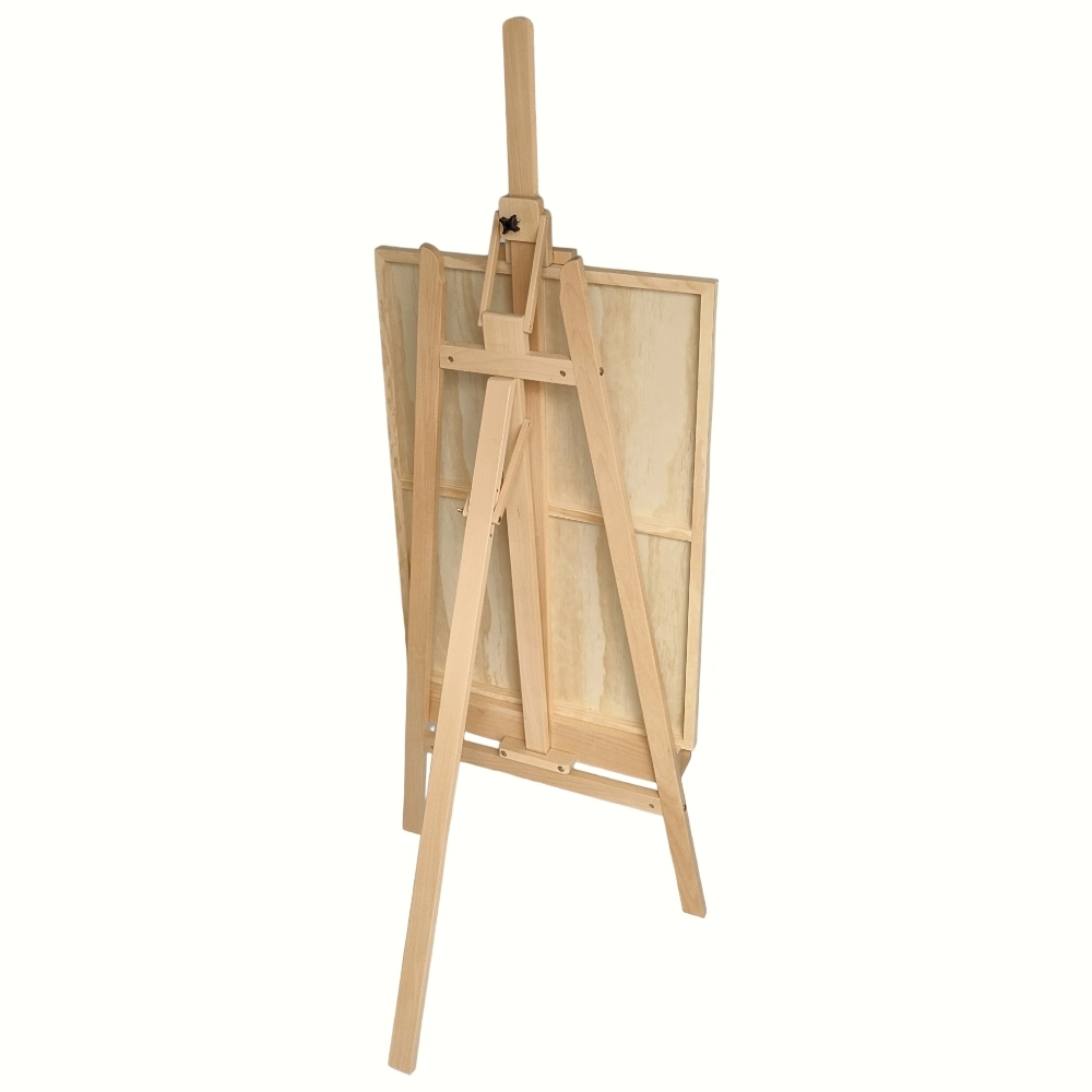 Adjustable Wooden H-Frame Studio Easel with Artist Storage Tray