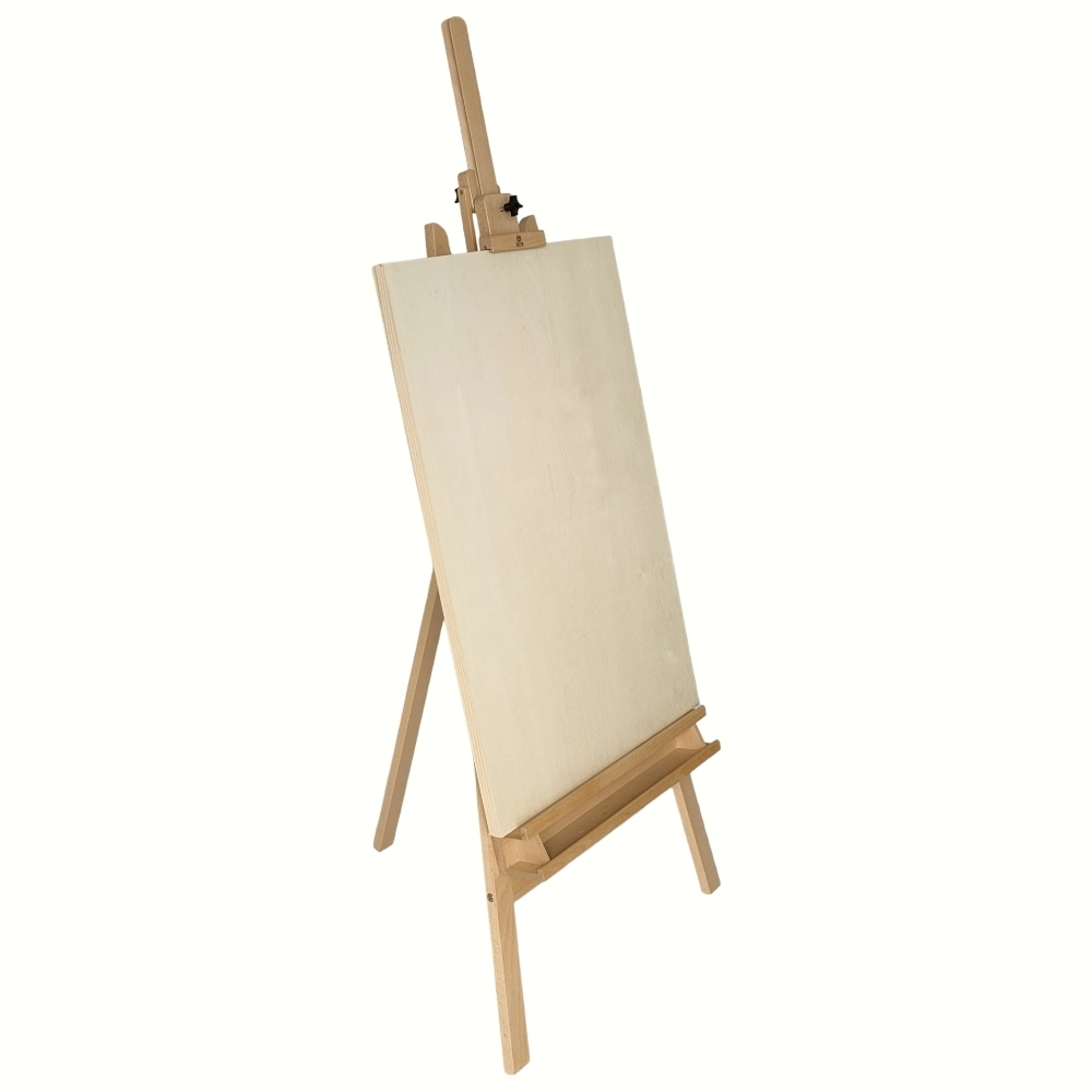 Adjustable Wooden H-Frame Studio Easel with Artist Storage Tray