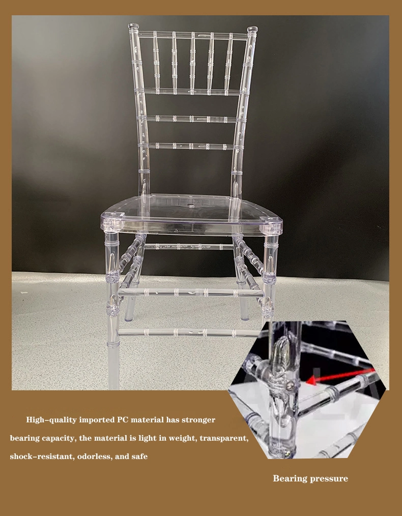 Wholesale Stackable Clear Resin Acrylic Wedding Chavari Chairs Hotel Tiffany White Chairs Plastic Events Wedding Transparent Chiavari Resin Hotel Banquet Chair