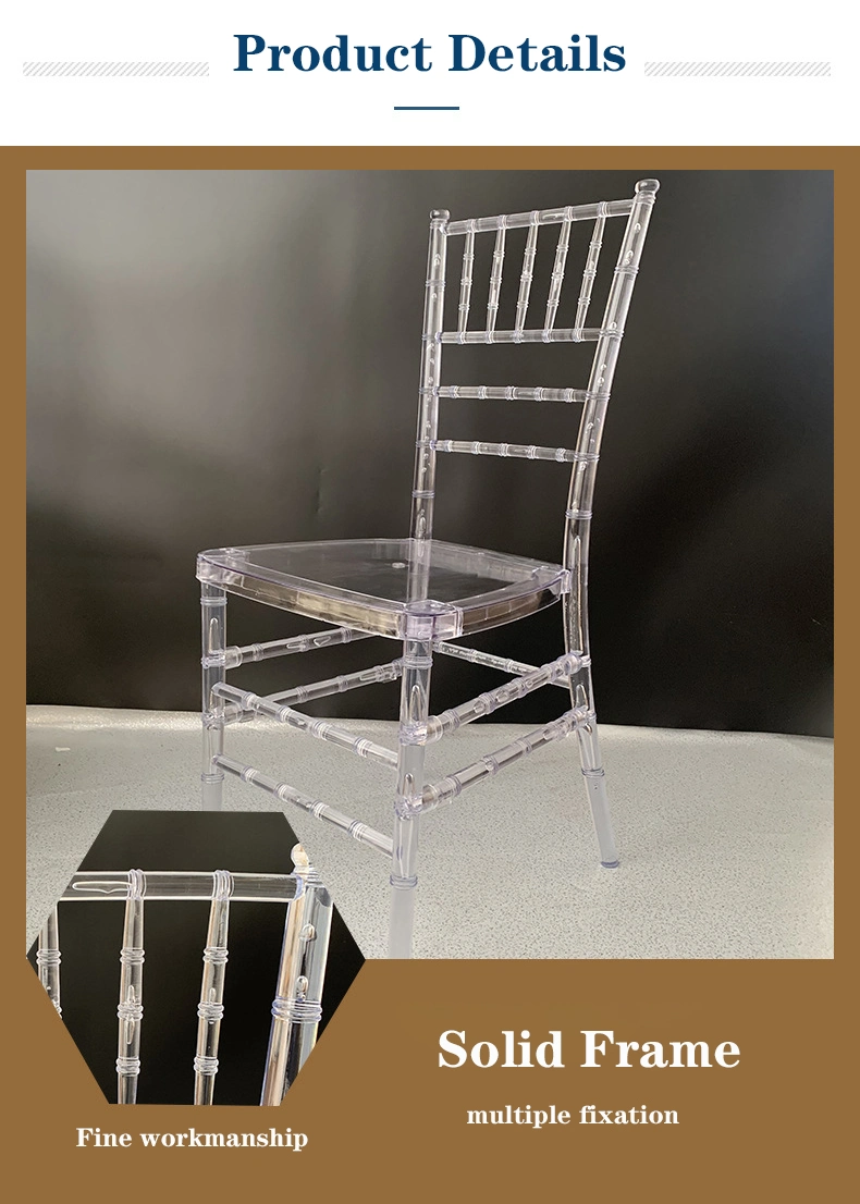 Wholesale Stackable Clear Resin Acrylic Wedding Chavari Chairs Hotel Tiffany White Chairs Plastic Events Wedding Transparent Chiavari Resin Hotel Banquet Chair