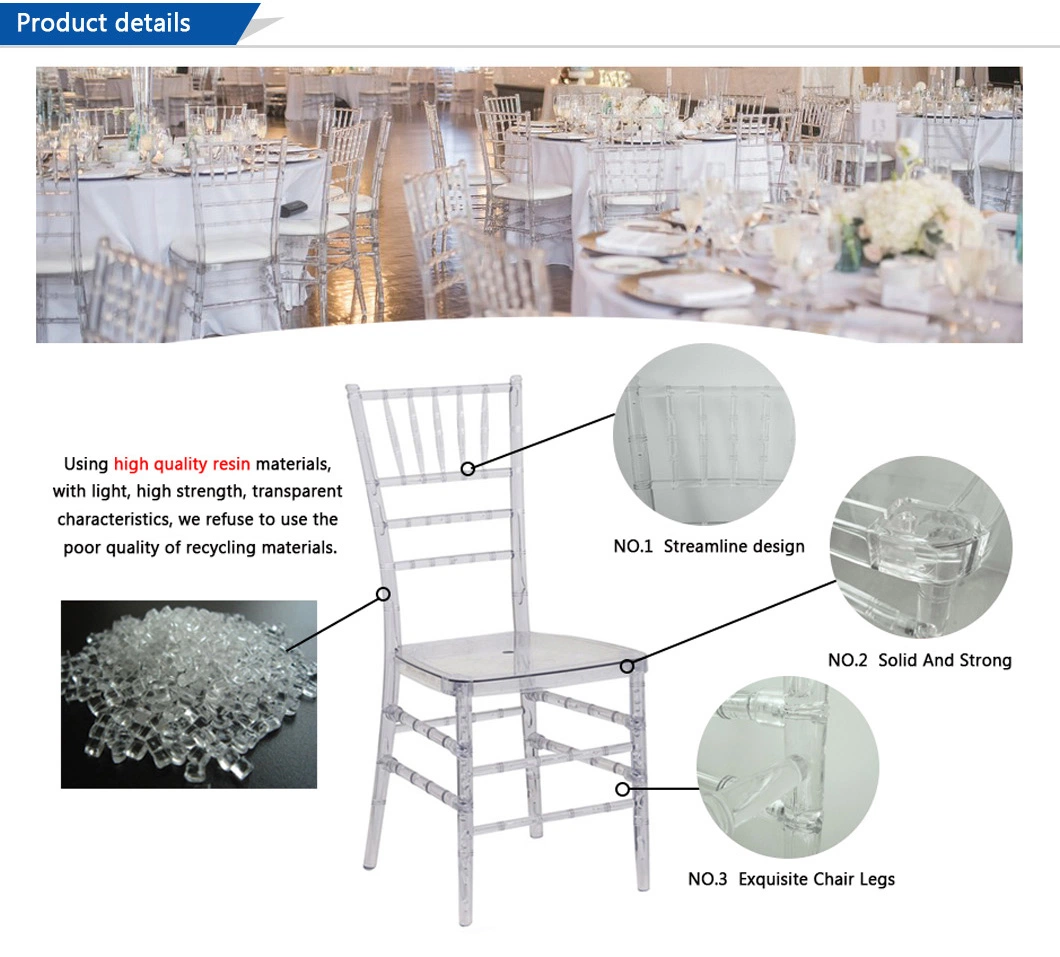 Factory Direct Stackable Transparent Acrylic Resin Wedding Basic Customization Hotel Furniture Banquet Chairs