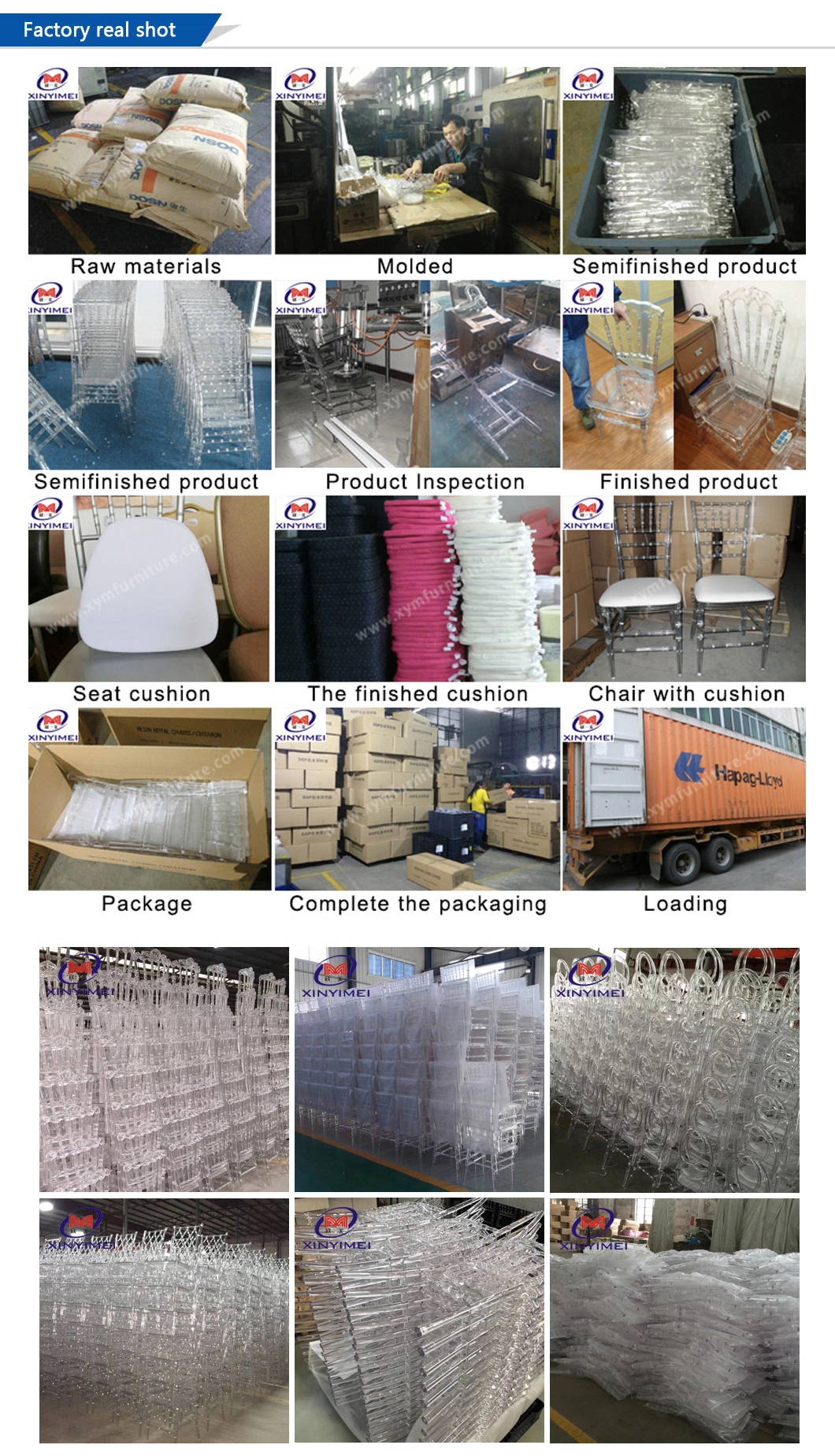 Factory Direct Stackable Transparent Acrylic Resin Wedding Basic Customization Hotel Furniture Banquet Chairs