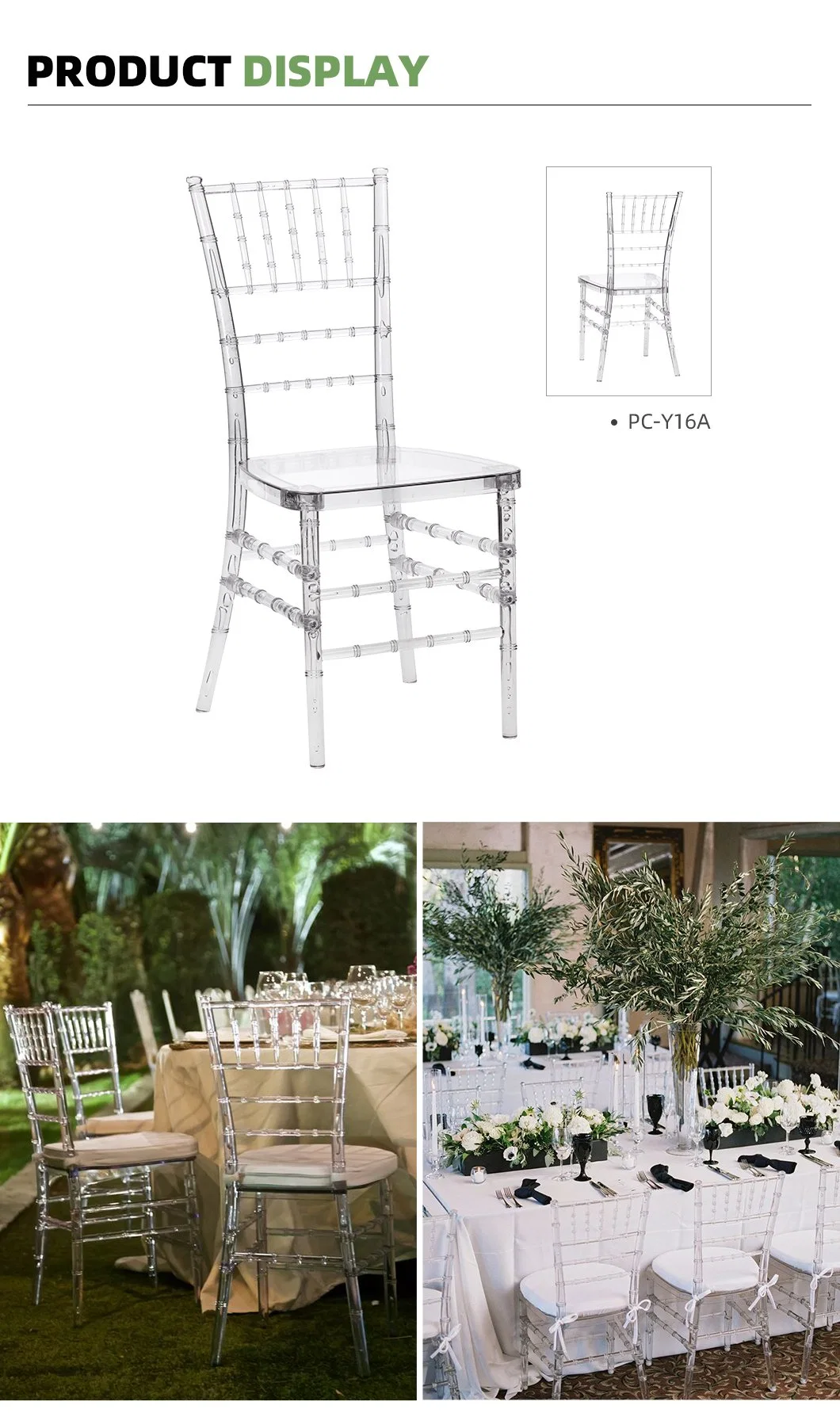 Plastic Clear Banquet Ghost Acrylic Transparent Chiavari Wedding Chairs for Events Wedding Party