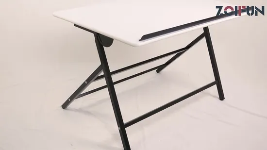 Metal Frame Square Solid Wood Table Top Children Architect Acrylic Draft Drawing Table Foldable and Adjustable