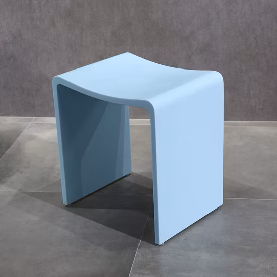 Newly Design White Marble Acrylic Solid Surface Bathroom Stone Stool Bench
