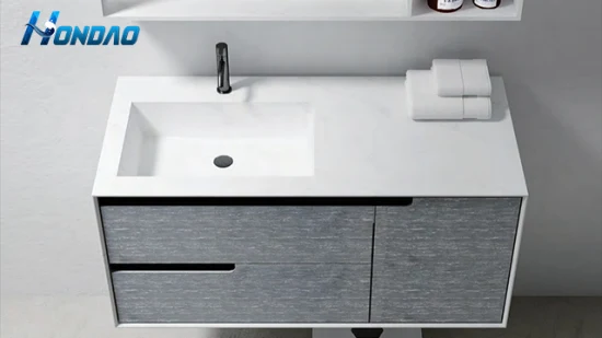 Above Counter Solid Surface Acrylic One Piece Wash Basin Bath Sink Countertop Bathroom Furniture Vanity Cabinet