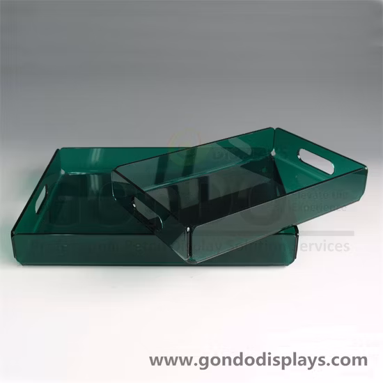 ISO BSCI Factory Custom Clear Acrylic Serving Tray with Handle