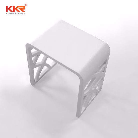 Kkr Factory Supplier Colorful Resin Stone Acrylic Solid Surface Shower Stool for Hotel